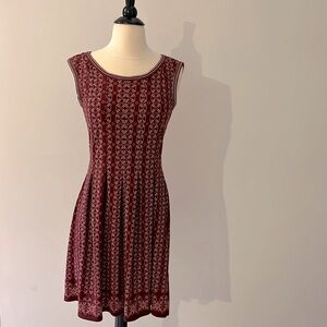 Sleeveless cranberry colored summer dress